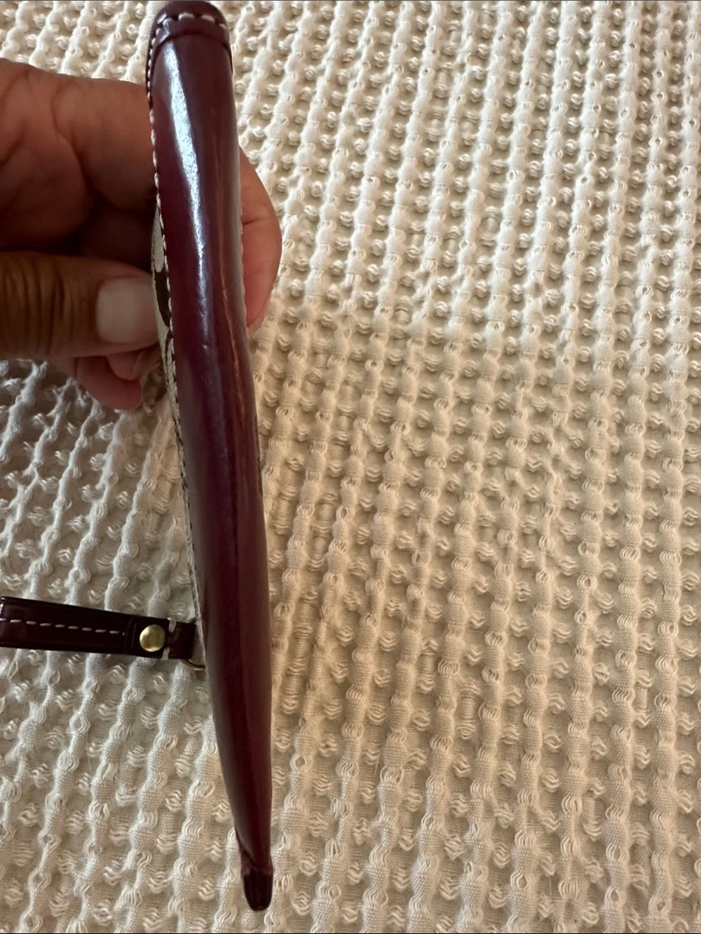 NWOT Coach Card Case Keyring in Beige and Burgundy